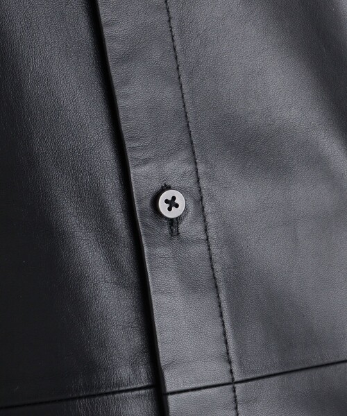 EDITION(エディション)の「ラムレザー シャツジャケット(その他アウター・レディース・ブラック・FREE)」の3枚目の写真