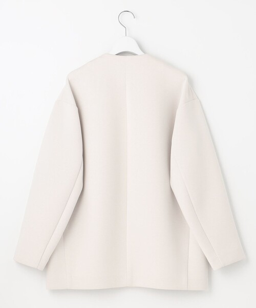 UNFILO（アンフィーロ）の「【洗える/シワになりにくい】ダブルフェイスジャージー　ノーカラー（ノーカラーコート・レディース・アイボリー系/ネイビー系・X-LARGE）」の14枚目の写真