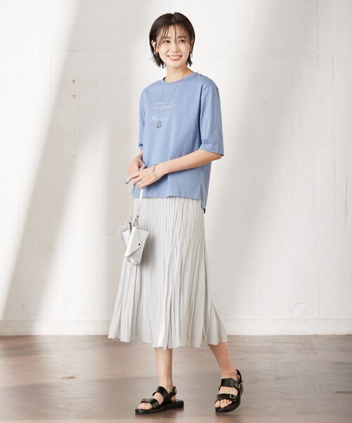 J.PRESS(ジェイプレス)の「ロゴ Tシャツ(Tシャツ/カットソー・レディース・ふじ色系/ベージュ系/ダルブルー系/ホワイト系・T13/T15)」の14枚目の写真