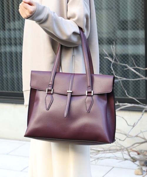 MIAN （ミアン）の「【MIAN】２部屋Ａ4トートバッグ CATTLEYA 2211-236-1（トートバッグ・レディース・ブラック/ワイン/グレイッシュベージュ/ダークグリーン/グレー/ダークブラウン・FREE）」の6枚目の写真