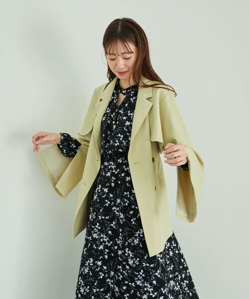 MAJESTIC LEGON(マジェスティックレゴン)の「スリットスリーブ2wayジャケット(その他アウター・レディース・アイボリー/ライトグリーン/モカ・MEDIUM)」の11枚目の写真