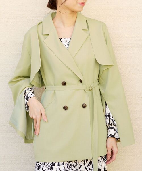 MAJESTIC LEGON(マジェスティックレゴン)の「スリットスリーブ2wayジャケット(その他アウター・レディース・アイボリー/ライトグリーン/モカ・MEDIUM)」の19枚目の写真