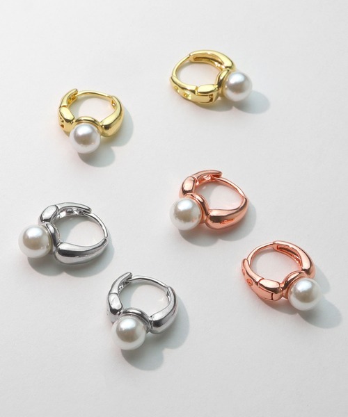 blackdia ocean(ブラックダイヤオーシャン)の「blackdia ocean フープパールピアス(ピアス(両耳用)・レディース・ピンクゴールド/シルバー/ゴールド・FREE)」の9枚目の写真