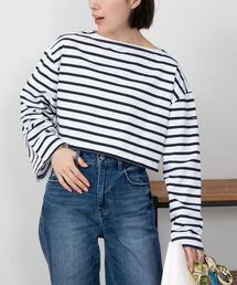 NOLLEY’S | 【Le minor/ルミノア】別注ボーダークロップド丈プルオーバーカットソー(Tシャツ/カットソー)