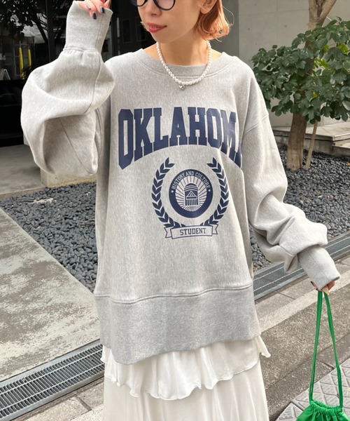 CIAOPANIC(チャオパニック)の「ビッグカレッジロゴスウェット(スウェット・レディース・グレー/オフホワイト/ブルー・FREE)」の19枚目の写真