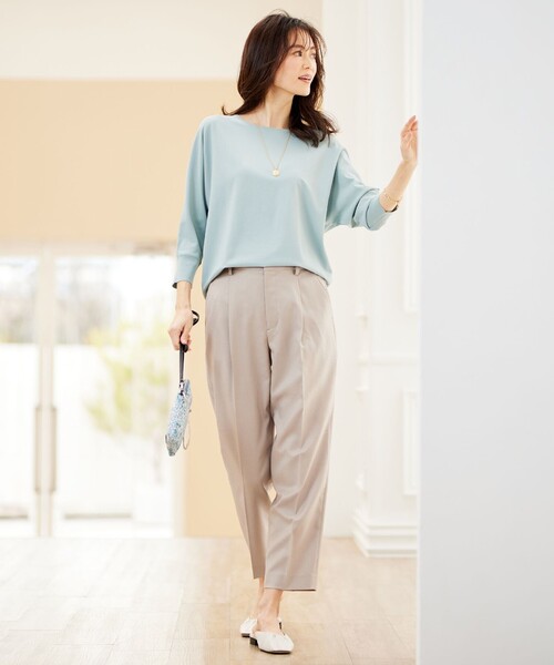 J.PRESS Ladies（J.プレス レディス）の「【セットアップ対応・洗える・UVケア・速乾】 OXIJEWELストレッチ テーパード パンツ（その他パンツ・レディース・ベージュ系/ライトグレー系/ネイビー系・S/XS）」の4枚目の写真