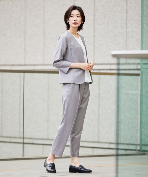 J.PRESS Ladies（J.プレス レディス）の「【セットアップ対応・洗える・UVケア・速乾】 OXIJEWELストレッチ テーパード パンツ（その他パンツ・レディース・ベージュ系/ライトグレー系/ネイビー系・S/XS）」の7枚目の写真