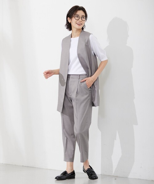 J.PRESS Ladies（J.プレス レディス）の「【セットアップ対応・洗える・UVケア・速乾】 OXIJEWELストレッチ テーパード パンツ（その他パンツ・レディース・ベージュ系/ライトグレー系/ネイビー系・S/XS）」の10枚目の写真