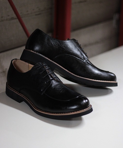 AAA+(サンエープラス)の「AAA+ / Uチップシューズ(モカシン/デッキシューズ・メンズ・キャメル/ダークブラウン/ブラック・40/41/42)」の2枚目の写真