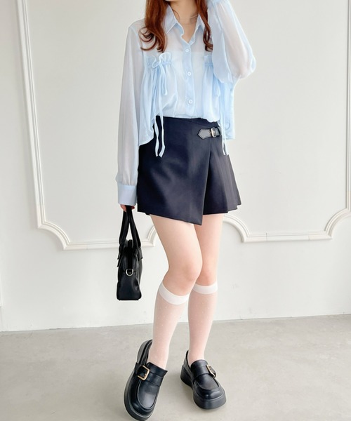 Loueme(ルエム)の「【23S/S】ベルト半プリーツラップショートパンツ(その他パンツ・レディース・アイボリー/ブラック/ピンク・M)」の11枚目の写真