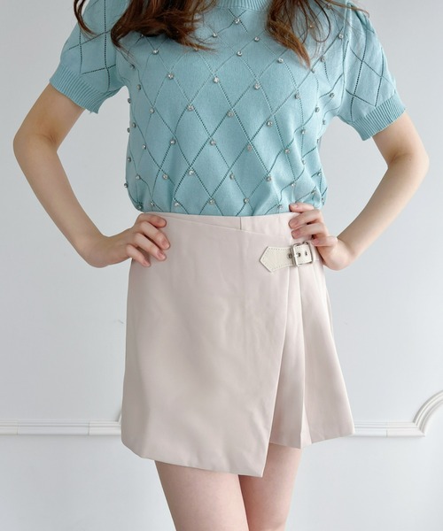 Loueme(ルエム)の「【23S/S】ベルト半プリーツラップショートパンツ(その他パンツ・レディース・アイボリー/ブラック/ピンク・M)」の13枚目の写真