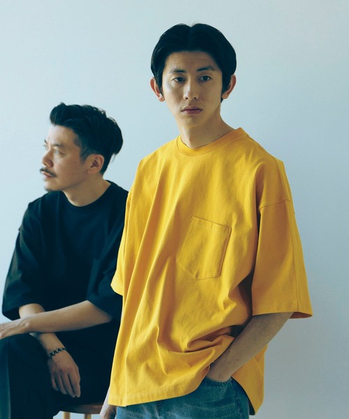 B:MING by BEAMS（ビーミングバイビームス）の「【WEB限定/UNISEX】B:MING by BEAMS / ヘビーウェイト クルーネック ビッグ Tシャツ（Tシャツ/カットソー・メンズ・オフホワイト/ブラック/ブルー系その他/オレンジ/ライトグレー/ブラウン系その他5・MEDIUM/LARGE/X-LARGE）」の7枚目の写真