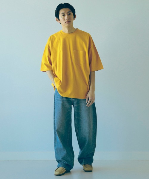 B:MING by BEAMS（ビーミングバイビームス）の「【WEB限定/UNISEX】B:MING by BEAMS / ヘビーウェイト クルーネック ビッグ Tシャツ（Tシャツ/カットソー・メンズ・オフホワイト/ブラック/ブルー系その他/オレンジ/ライトグレー/ブラウン系その他5・MEDIUM/LARGE/X-LARGE）」の8枚目の写真