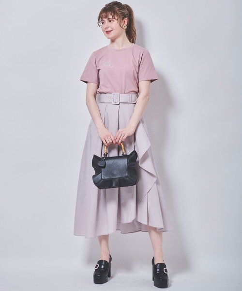 31 Sons de mode(トランテアン ソン ドゥ モード)の「オリジナルロゴ刺繍Tシャツ(Tシャツ/カットソー・レディース・オフホワイト/ピンク/ネイビー・36)」の8枚目の写真