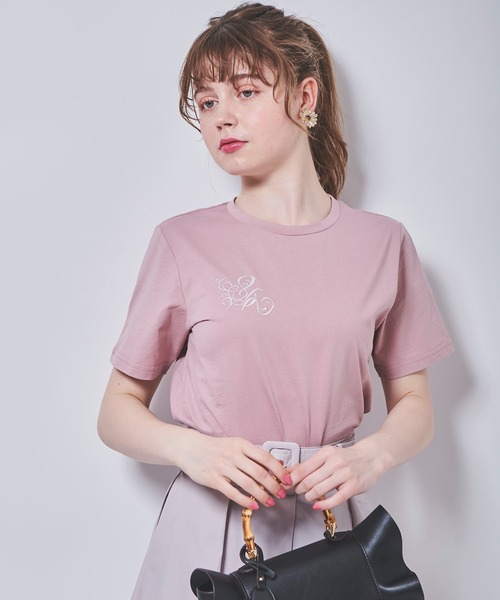 31 Sons de mode(トランテアン ソン ドゥ モード)の「オリジナルロゴ刺繍Tシャツ(Tシャツ/カットソー・レディース・オフホワイト/ピンク/ネイビー・36)」の19枚目の写真