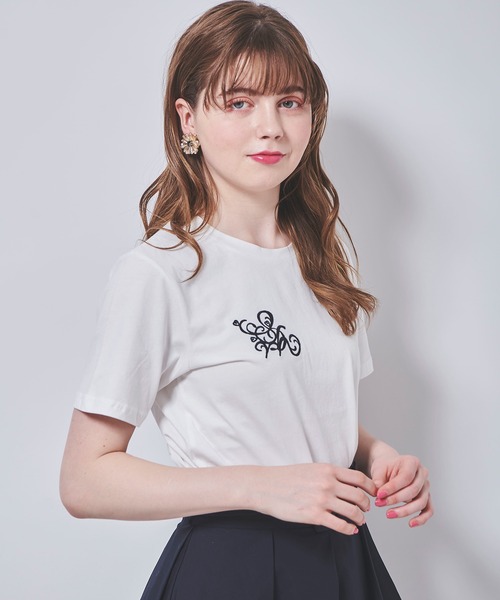 31 Sons de mode(トランテアン ソン ドゥ モード)の「オリジナルロゴ刺繍Tシャツ(Tシャツ/カットソー・レディース・オフホワイト/ピンク/ネイビー・36)」の13枚目の写真