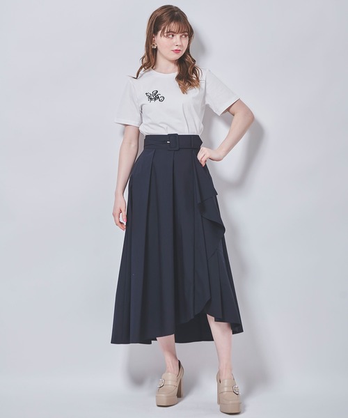 31 Sons de mode(トランテアン ソン ドゥ モード)の「オリジナルロゴ刺繍Tシャツ(Tシャツ/カットソー・レディース・オフホワイト/ピンク/ネイビー・36)」の5枚目の写真