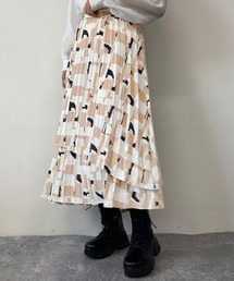 柄プリーツスカート