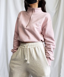 ※※【 セットアップ対応 】me+em select mini logo half zip short sweat / ミームセレクトミニロゴ刺繍ハーフジップショートスウェット【 韓国製 】