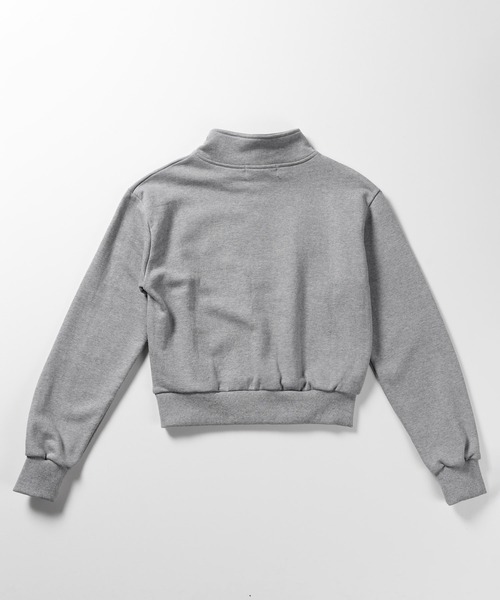 me+em select(ミームセレクト)の「※※【 セットアップ対応 】me+em select mini logo half zip short sweat / ミームセレクトミニロゴ刺繍ハーフジップショートスウェット【 韓国製 】(スウェット・レディース・ブラック/グレー/ピンク/ベージュ・FREE)」の9枚目の写真