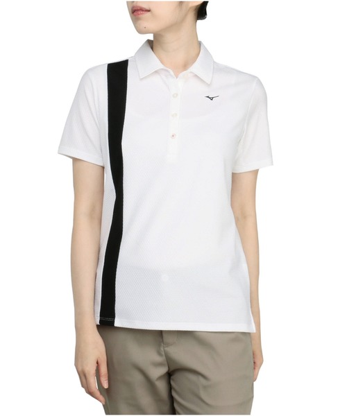 MIZUNO GOLF（ミズノゴルフ）の「バイヤス柄センターライン半袖シャツ