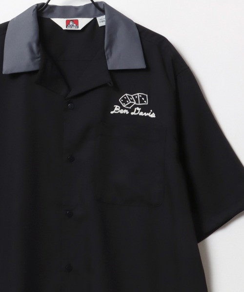 BEN DAVIS(ベンデイビス)の「BEN DAVIS/ベンデイビス SCRIBBLE STITCH O/C SHIRT/オーバーサイズ ロゴ バック刺繍 クレリック オープンカラー 半袖シャツ/ボーリングシャツ(シャツ/ブラウス・メンズ・ブラック/グレイッシュブルー/ホワイト・XL/L/M)」の20枚目の写真