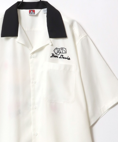 BEN DAVIS(ベンデイビス)の「BEN DAVIS/ベンデイビス SCRIBBLE STITCH O/C SHIRT/オーバーサイズ ロゴ バック刺繍 クレリック オープンカラー 半袖シャツ/ボーリングシャツ(シャツ/ブラウス・メンズ・ブラック/グレイッシュブルー/ホワイト・XL/L/M)」の21枚目の写真