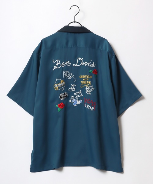 BEN DAVIS(ベンデイビス)の「BEN DAVIS/ベンデイビス SCRIBBLE STITCH O/C SHIRT/オーバーサイズ ロゴ バック刺繍 クレリック オープンカラー 半袖シャツ/ボーリングシャツ(シャツ/ブラウス・メンズ・ブラック/グレイッシュブルー/ホワイト・XL/L/M)」の13枚目の写真