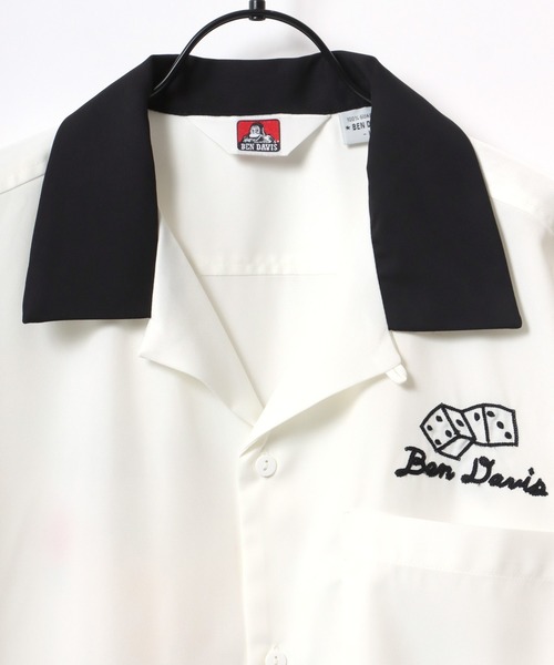 BEN DAVIS(ベンデイビス)の「BEN DAVIS/ベンデイビス SCRIBBLE STITCH O/C SHIRT/オーバーサイズ ロゴ バック刺繍 クレリック オープンカラー 半袖シャツ/ボーリングシャツ(シャツ/ブラウス・メンズ・ブラック/グレイッシュブルー/ホワイト・XL/L/M)」の12枚目の写真