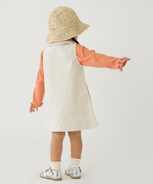 petit main（プティマイン）の「【リンク】開衿Aラインワンピース(キッズ)（シャツワンピース・キッズ・アイボリー/ブルー・110cm/120cm/90cm/100cm/80ｃｍ/130cm）」の15枚目の写真