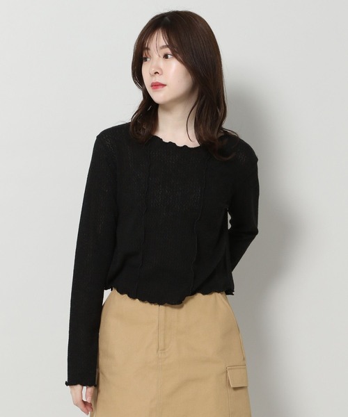 ALAND(エーランド)の「3.3 Field Trip/メロウエッジ長袖Tシャツ 2904759(Tシャツ/カットソー・レディース・ブラック/アイボリー・FREE)」の3枚目の写真
