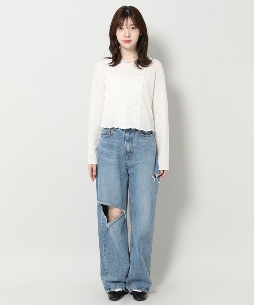ALAND(エーランド)の「3.3 Field Trip/メロウエッジ長袖Tシャツ 2904759(Tシャツ/カットソー・レディース・ブラック/アイボリー・FREE)」の14枚目の写真