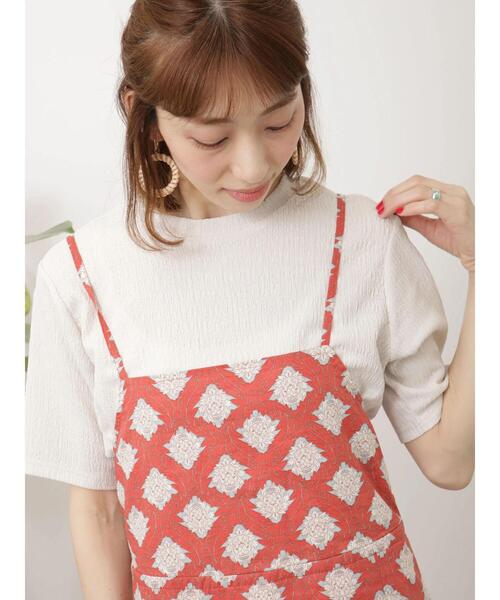 Lugnoncure（ルノンキュール）の「シャーリングカットソー（Tシャツ/カットソー・レディース・オフホワイト/オレンジ/ブラック/ベージュ・ﾌﾘ-）」の5枚目の写真