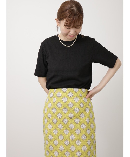 Lugnoncure（ルノンキュール）の「シャーリングカットソー（Tシャツ/カットソー・レディース・オフホワイト/オレンジ/ブラック/ベージュ・ﾌﾘ-）」の3枚目の写真