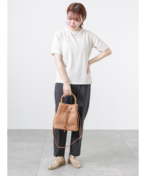 Lugnoncure（ルノンキュール）の「シャーリングカットソー（Tシャツ/カットソー・レディース・オフホワイト/オレンジ/ブラック/ベージュ・ﾌﾘ-）」の12枚目の写真