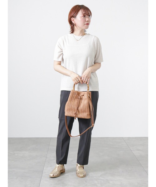 Lugnoncure（ルノンキュール）の「シャーリングカットソー（Tシャツ/カットソー・レディース・オフホワイト/オレンジ/ブラック/ベージュ・ﾌﾘ-）」の13枚目の写真