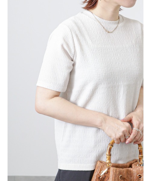 Lugnoncure（ルノンキュール）の「シャーリングカットソー（Tシャツ/カットソー・レディース・オフホワイト/オレンジ/ブラック/ベージュ・ﾌﾘ-）」の14枚目の写真