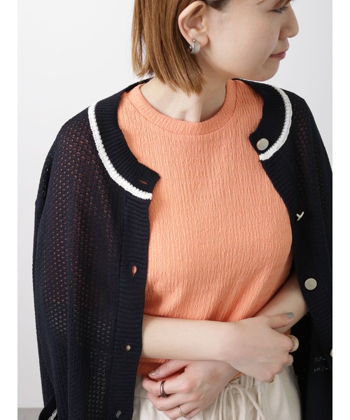 Lugnoncure（ルノンキュール）の「シャーリングカットソー（Tシャツ/カットソー・レディース・オフホワイト/オレンジ/ブラック/ベージュ・ﾌﾘ-）」の8枚目の写真