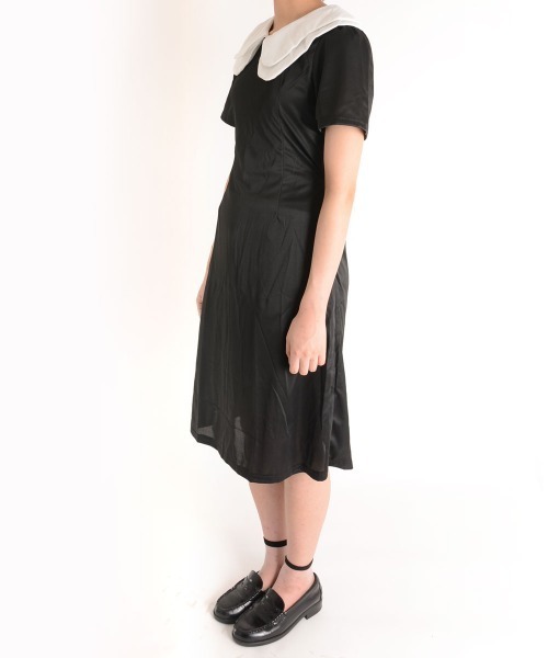 urge:(アージコロン )の「【URGE:】ダブルカラー 半袖 ワンピース(ワンピース・レディース・ブラック・SMALL/MEDIUM/LARGE/X-LARGE)」の8枚目の写真