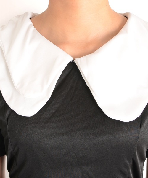 urge:(アージコロン )の「【URGE:】ダブルカラー 半袖 ワンピース(ワンピース・レディース・ブラック・SMALL/MEDIUM/LARGE/X-LARGE)」の11枚目の写真