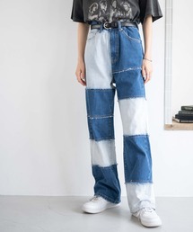 WEGO | WEGO/パッチワークローライズデニムパンツ(デニムパンツ)