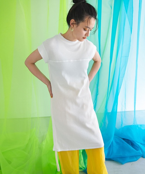 bohmal(ボマール)の「サイドドロストチュニックTシャツ(Tシャツ/カットソー・レディース・ホワイト/ブルー/グリーン・FREE)」の17枚目の写真