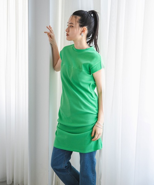 bohmal(ボマール)の「サイドドロストチュニックTシャツ(Tシャツ/カットソー・レディース・ホワイト/ブルー/グリーン・FREE)」の8枚目の写真