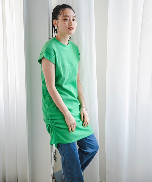 bohmal(ボマール)の「サイドドロストチュニックTシャツ(Tシャツ/カットソー・レディース・ホワイト/ブルー/グリーン・FREE)」の10枚目の写真
