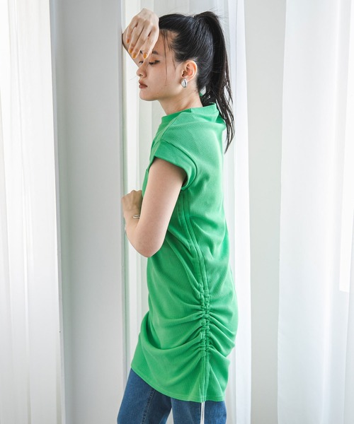 bohmal(ボマール)の「サイドドロストチュニックTシャツ(Tシャツ/カットソー・レディース・ホワイト/ブルー/グリーン・FREE)」の11枚目の写真