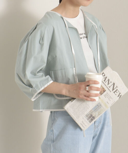 onulsoha（オヌルソハ）の「パフスリーブクロップドブラウス（シャツ/ブラウス・レディース・ミント/オフホワイト/ネイビー・38）」の11枚目の写真