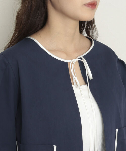 onulsoha（オヌルソハ）の「パフスリーブクロップドブラウス（シャツ/ブラウス・レディース・ミント/オフホワイト/ネイビー・38）」の19枚目の写真