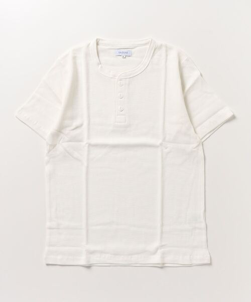 S&SONS(エスアンドサンズ)の「ワッフル 無地 ヘンリーネック 半袖 Tシャツ(Tシャツ/カットソー・メンズ・ネイビー/ホワイト/ブラック/カーキ/グレー・M/L/LL)」の21枚目の写真
