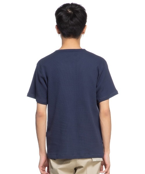 S&SONS(エスアンドサンズ)の「ワッフル 無地 ヘンリーネック 半袖 Tシャツ(Tシャツ/カットソー・メンズ・ネイビー/ホワイト/ブラック/カーキ/グレー・M/L/LL)」の11枚目の写真
