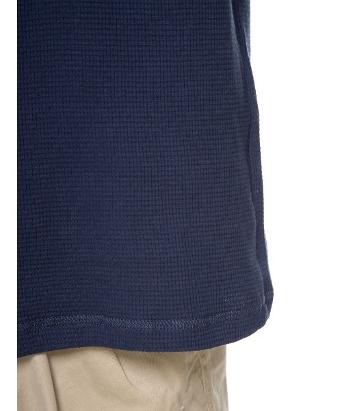 S&SONS(エスアンドサンズ)の「ワッフル 無地 ヘンリーネック 半袖 Tシャツ(Tシャツ/カットソー・メンズ・ネイビー/ホワイト/ブラック/カーキ/グレー・M/L/LL)」の14枚目の写真